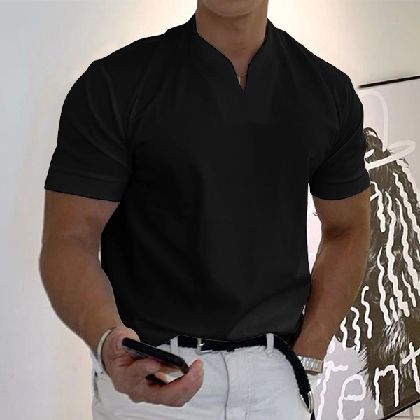 Gentleman business pocket short-sleeved fitness T-shirt
