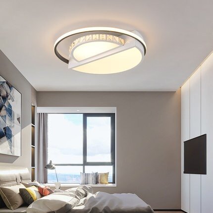 LED Modern Geometric Round Crystal Iron Acryl Lustre Chandelier.Chandelier Lighting LED Lamp LED Light For Foyer Bedroom
