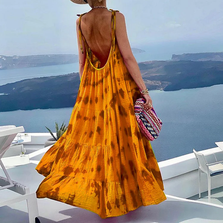 Women Bohemian Dress Summer Printed Casual Loose Dress for Women