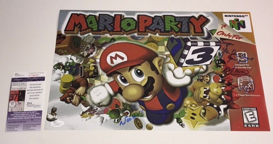 Charles Martinet Signed MARIO PARTY 11x17 Mario Photo Poster painting Autograph JSA COA