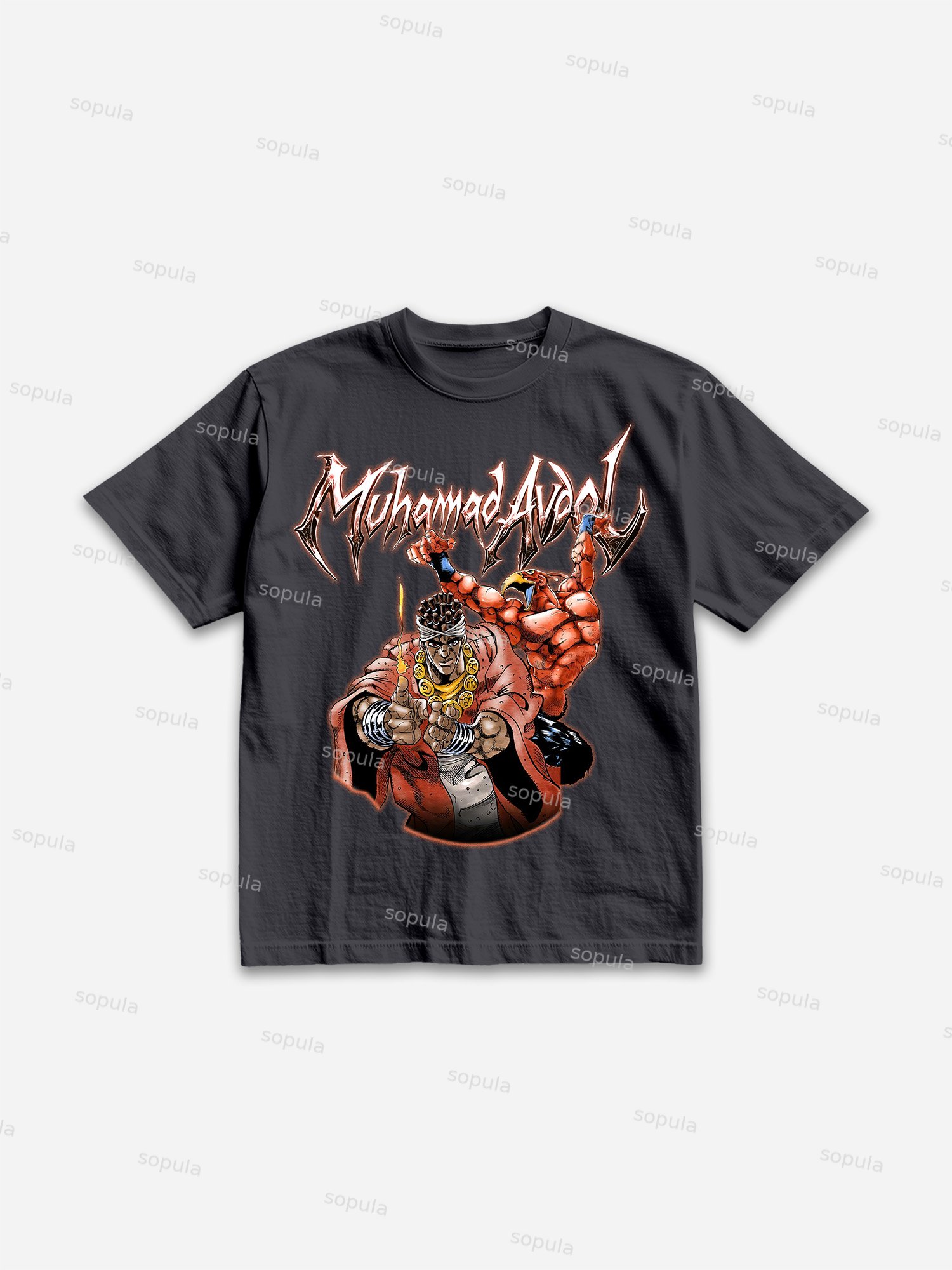Manga Magician's Red Graphic Cotton T-shirt - SOPULA