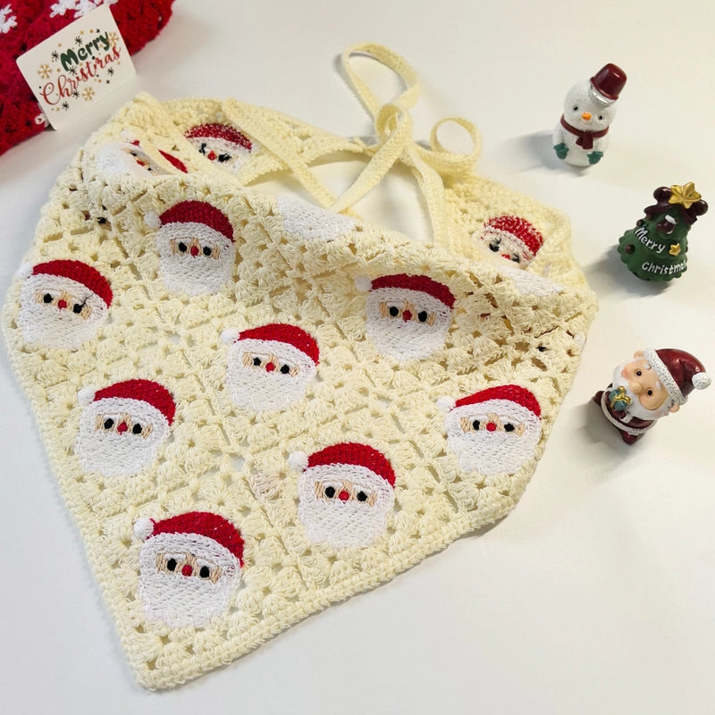 French Retro Turban Women’s Triangle Scarf Hair Belt Spring And Summer Travel Sweet Cute Handmade Crochet Artistic Style Baotou Hat