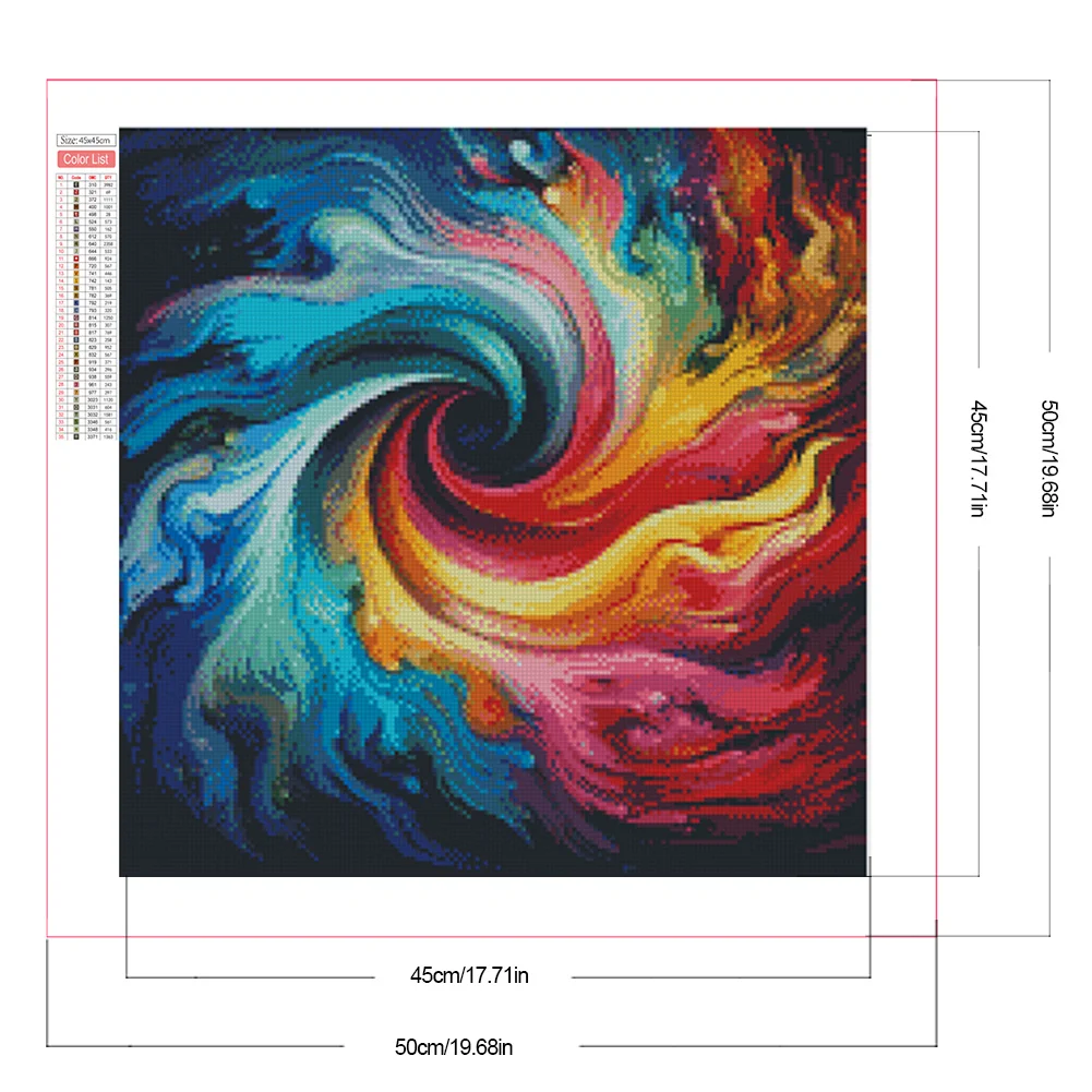 Partial AB Diamond Painting - Full Square Drill - Swirl(Canvas|50*50cm)