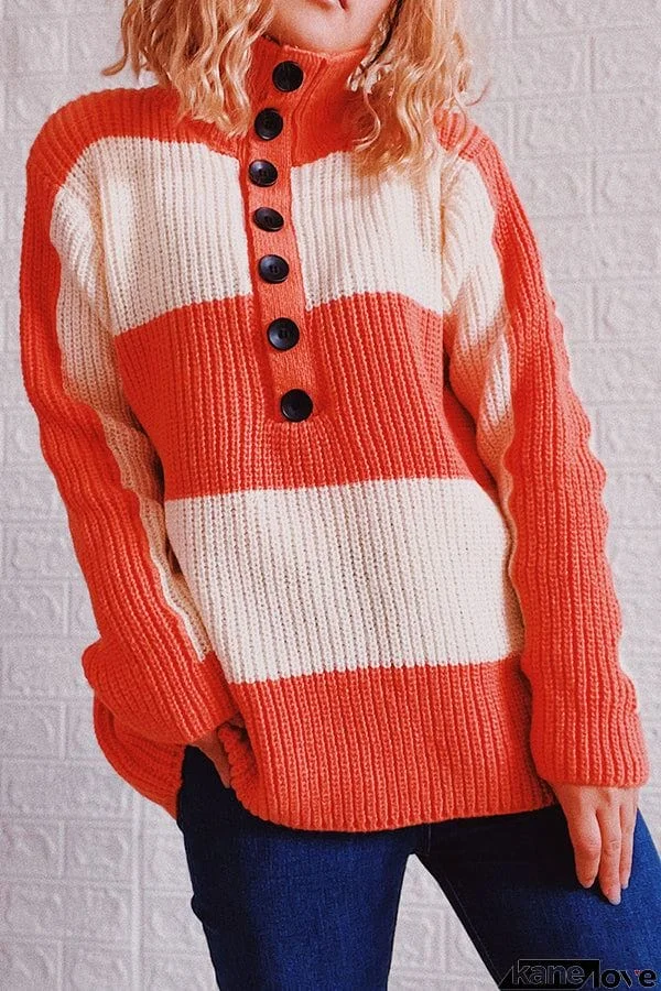 Saturday In the Park Stripe Button Sweater