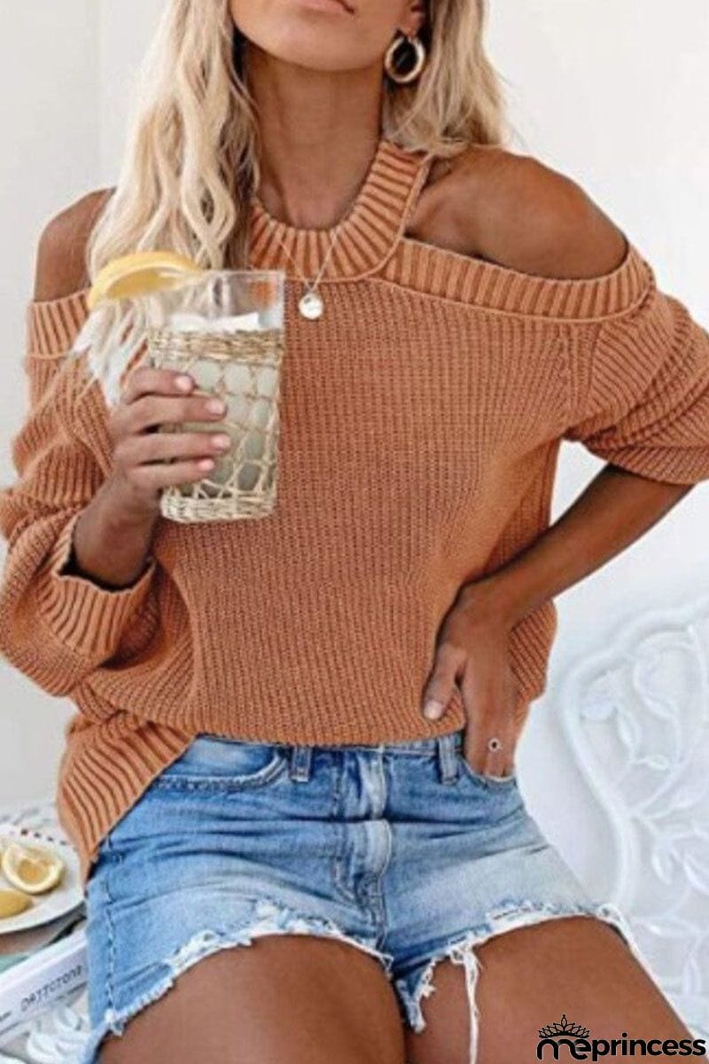 Cold Shoulder Knit Sweater
