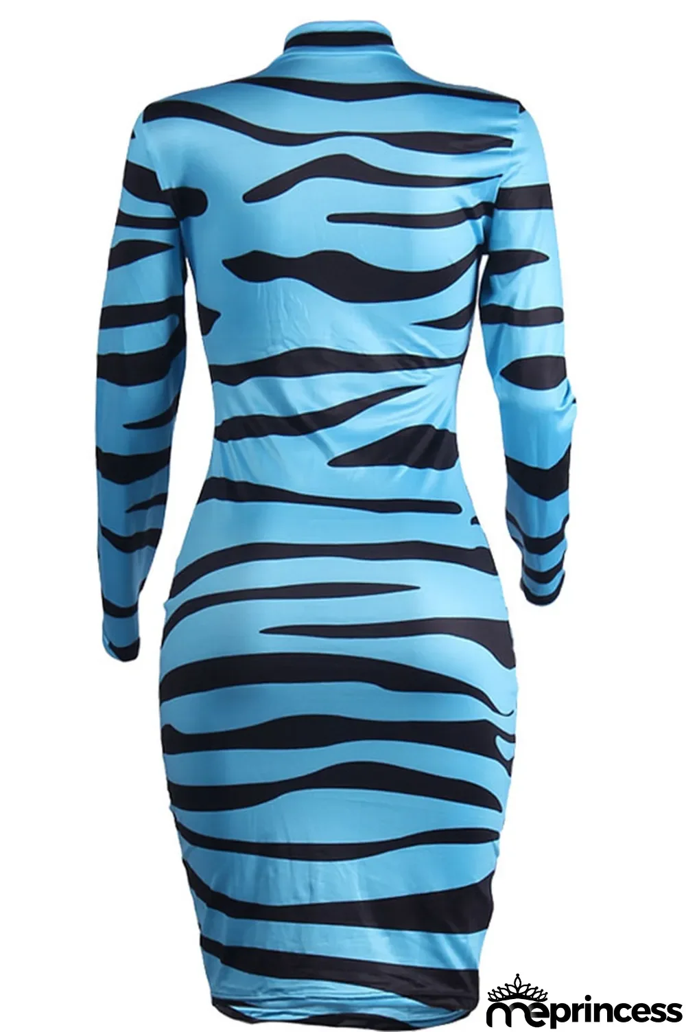 Yellow Polyester Fashion Sexy Long Sleeves V Neck Sheath Mini Print zebra Dresses