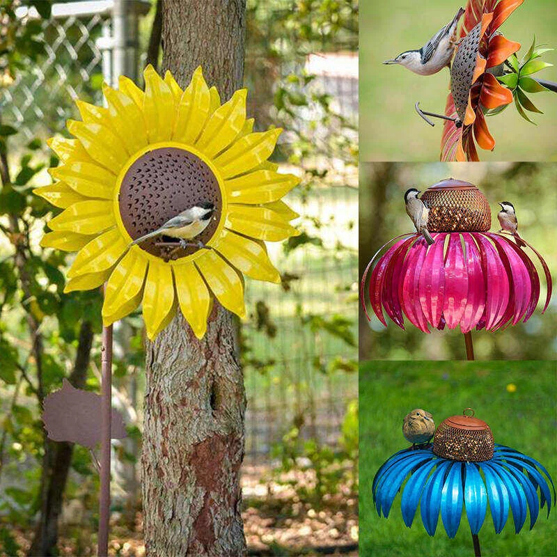 Mid-Year Sale - Handmade Metal SunFlower Bird Feeder