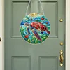 (Upgrade Size)DIY Diamond Painting Double Sided Effect Stained Glass Panel Decorative Home Garden Decoration Hanging Kit(Turtle)
