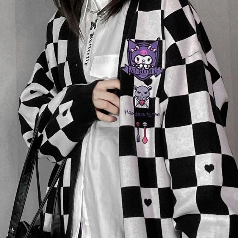 Brownm Buttoned Black Cardigan