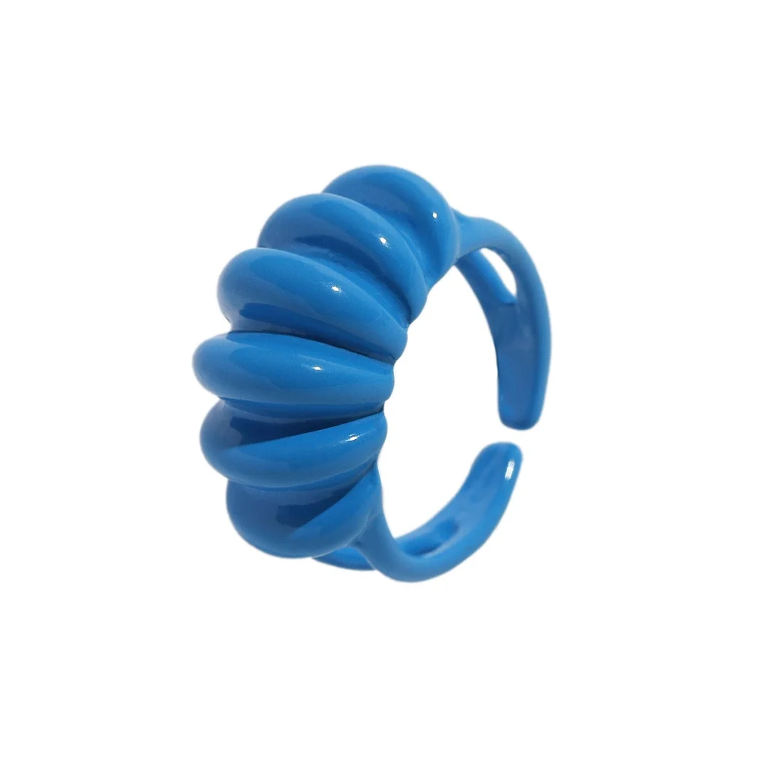 Dvacaman 2021 New INS Trendy Colorful Dripping oil Geometric Rings Candy Color Hand Painted Irregular Open Rings Female Jewelry