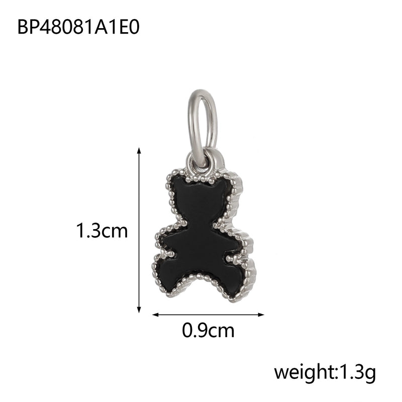 1 Piece 9*13mm 9 * 15mm 304 Stainless Steel Acrylic Shell Bear Pendant Jewelry Accessories