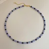 Natural Blue Lapis Lazuli Stone Collar Necklace