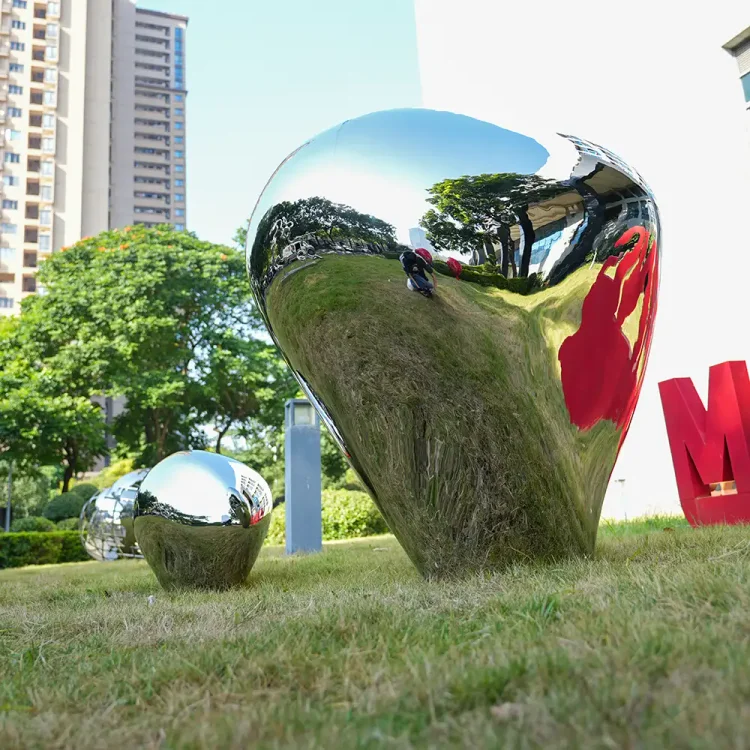 Outdoor Stainless Steel Teardrop Sculpture