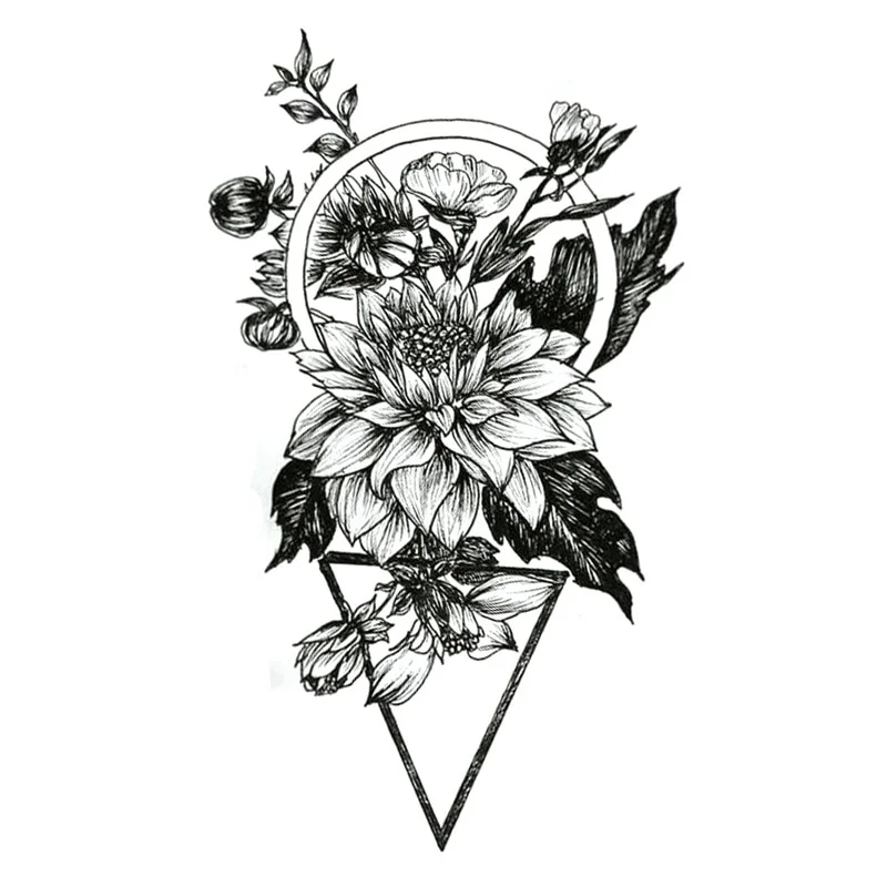 Sdrawing Waterproof Temporary Flower Tattoos Women Beauty Rose Butterfly Flash Feather 3D Fake Tattoo Arm Waist Hand Sticker Men