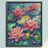 Water Lily Full Stamped Cross Stitch 14CT 2-Strand 33x41cm Backstitch