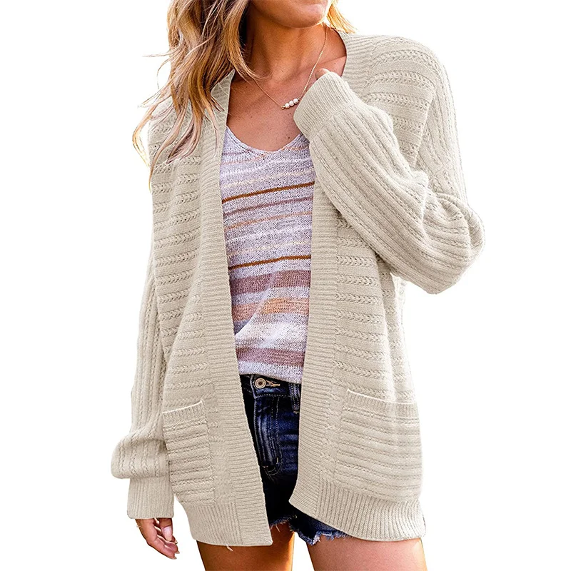 Wongn Wongn Hot Style Women's Cardigan Fashion Long Sleeve Knit Pocket Shirt Loose Casual Sweater Women's Clothing