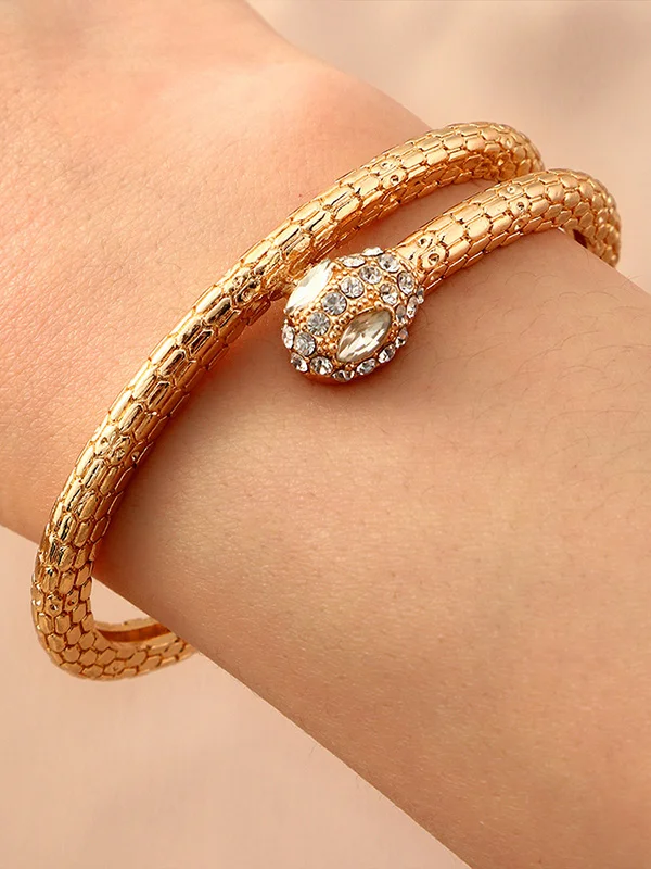 Stylish Snake Shape Rhinestone Bracelet Accessories