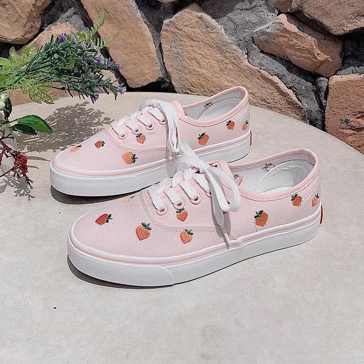Cute Peach Summer Pastel Sneakers Shoes SS1233
