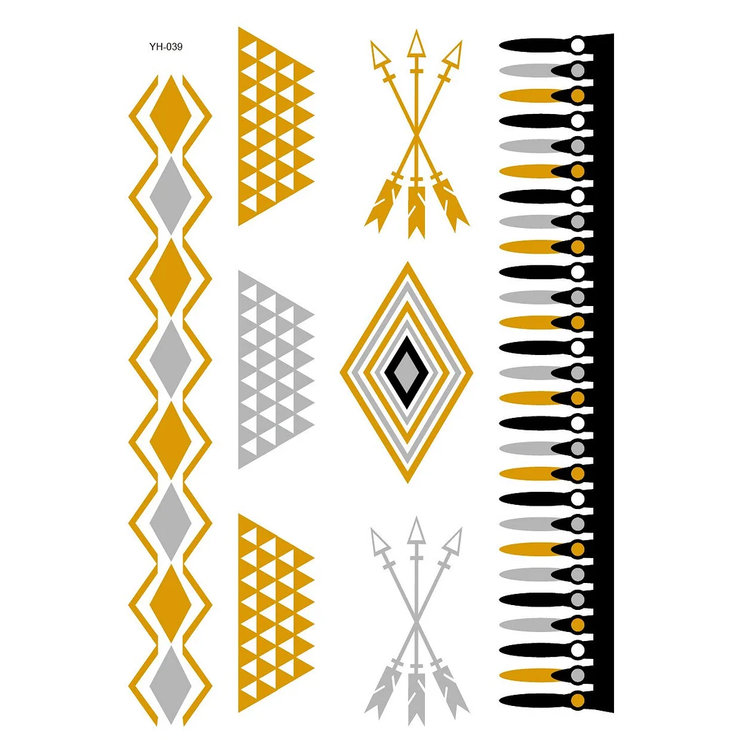 Tattoo Sexy Feather Moon Star Temporary Tattoo Female Party Body Arm Art Fake Flash Tatoos Gold Metallic Tattoo Stickers