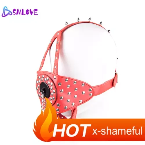 pornhint Pornhint Head Style Harness Open Mouth Gags Binding Restraint Rivet Slaver Muzzle Couples Libido
