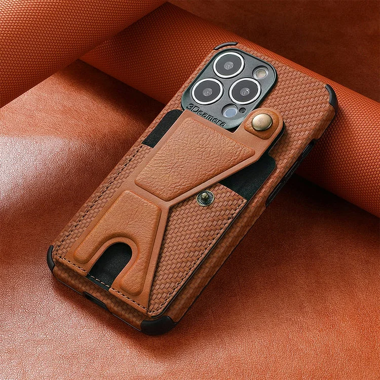 Stylowy skórzany portfel na iPhone'a z funkcją stojaka