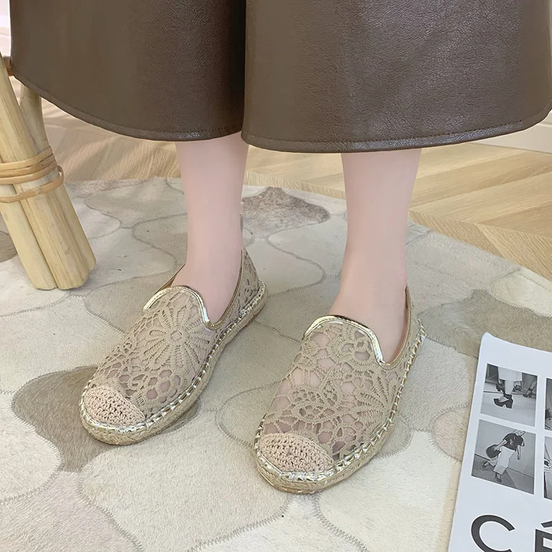 Vstacam 2022 New Espadrilles Women's Fashion Flat Shoes 2022 Sapatos Flax Ballet Chaussure For Espadrille Comfortable Slippers