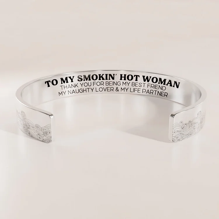 For Love - To My Smokin' Hot Woman Thank You For Being My Life Partner Wave Cuff Bracelet