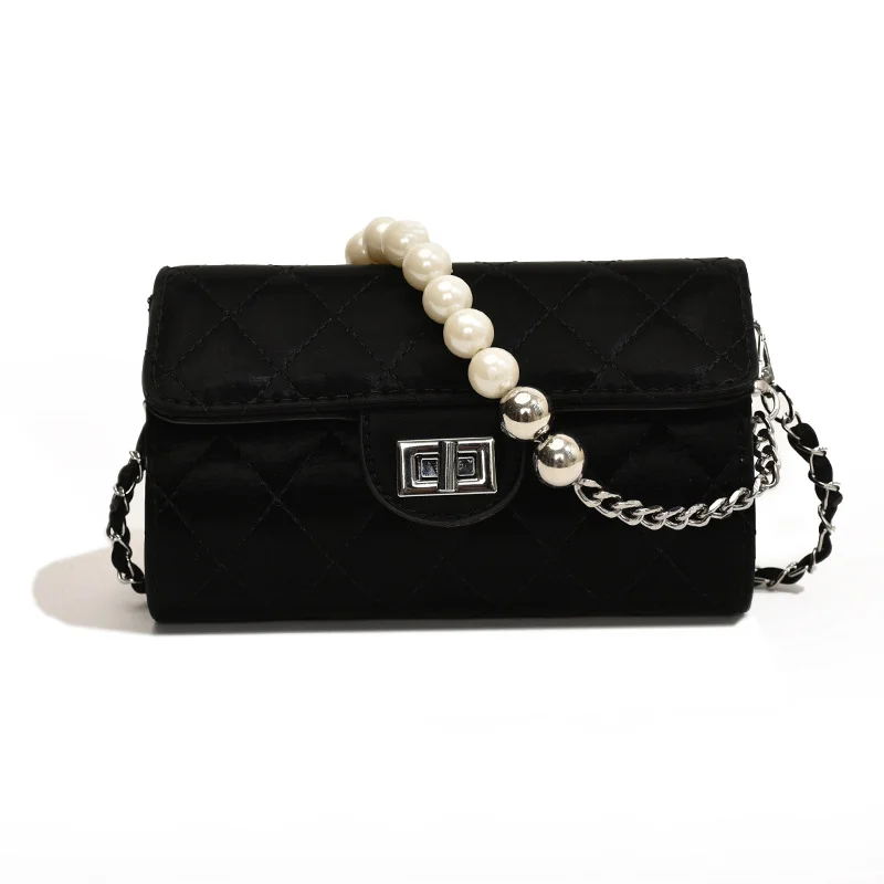 Pongl Pongl Chinese Style Small Texture Bag 2024 New Ling Case Embroidery String Bead Handbag One Shoulder Cross-Body Bag