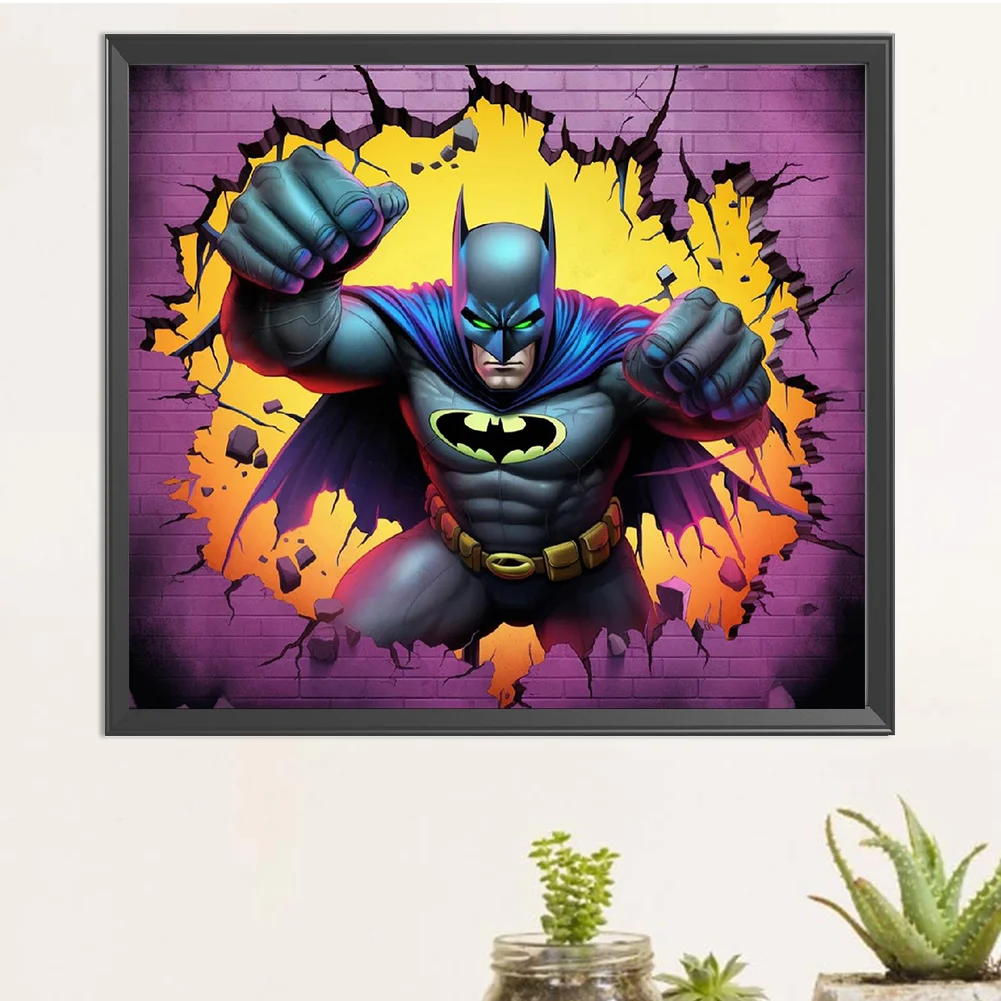 Diamond Painting - Full Round Drill - Batman Breaking Wall(Canvas|40*35cm)