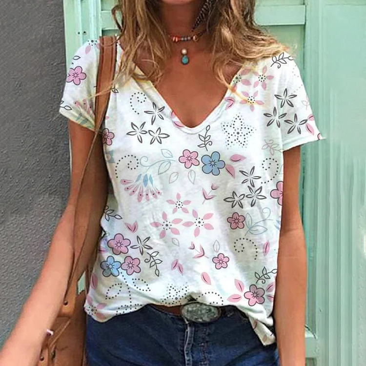 Transgender Floral Print Women's T-shirt