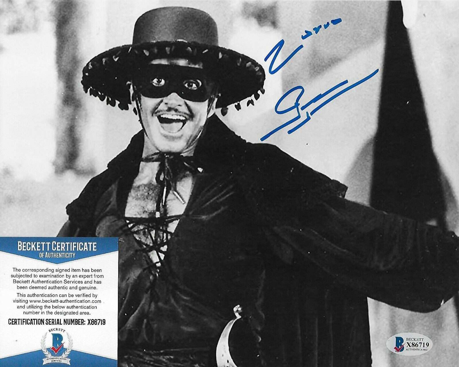 George Hamilton Zorro Original Autographed 8X10 Photo Poster painting w/Beckett COA 4