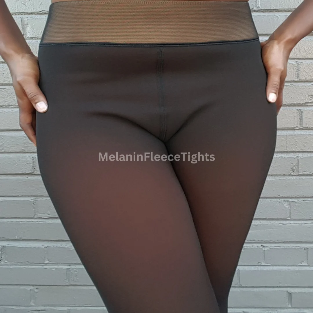 Melanin Fleece Tights &ndash; Sheer Black Effect