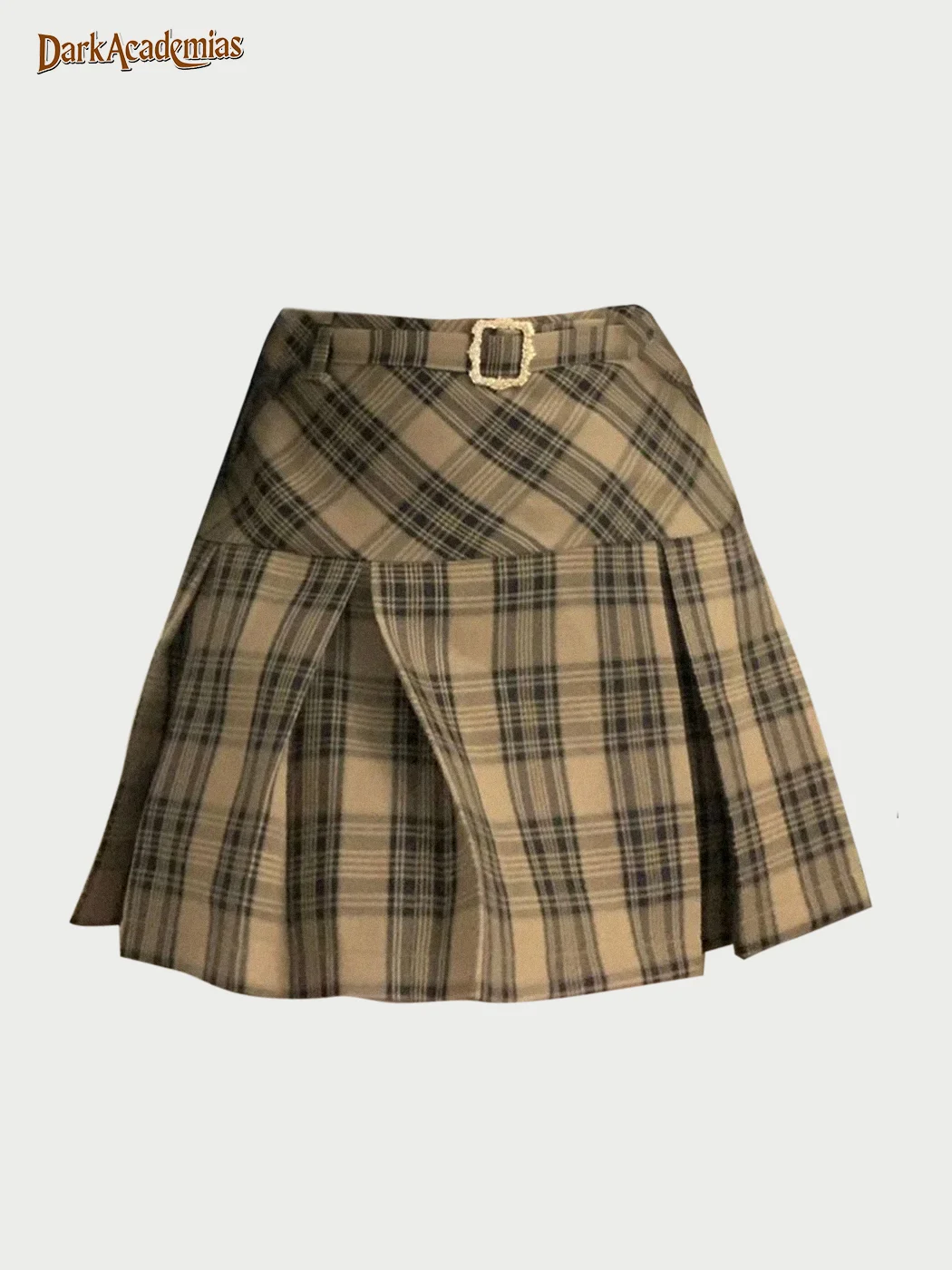 Check Vintage Pleated Skirt / DarkAcademias /Darkacademias