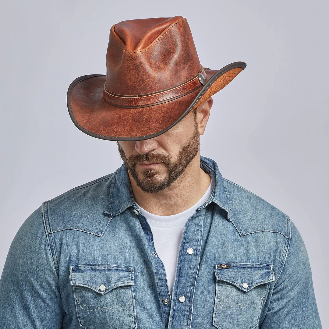 Cyclone - Mens Leather Cowboy Hat - Leather Hat Band