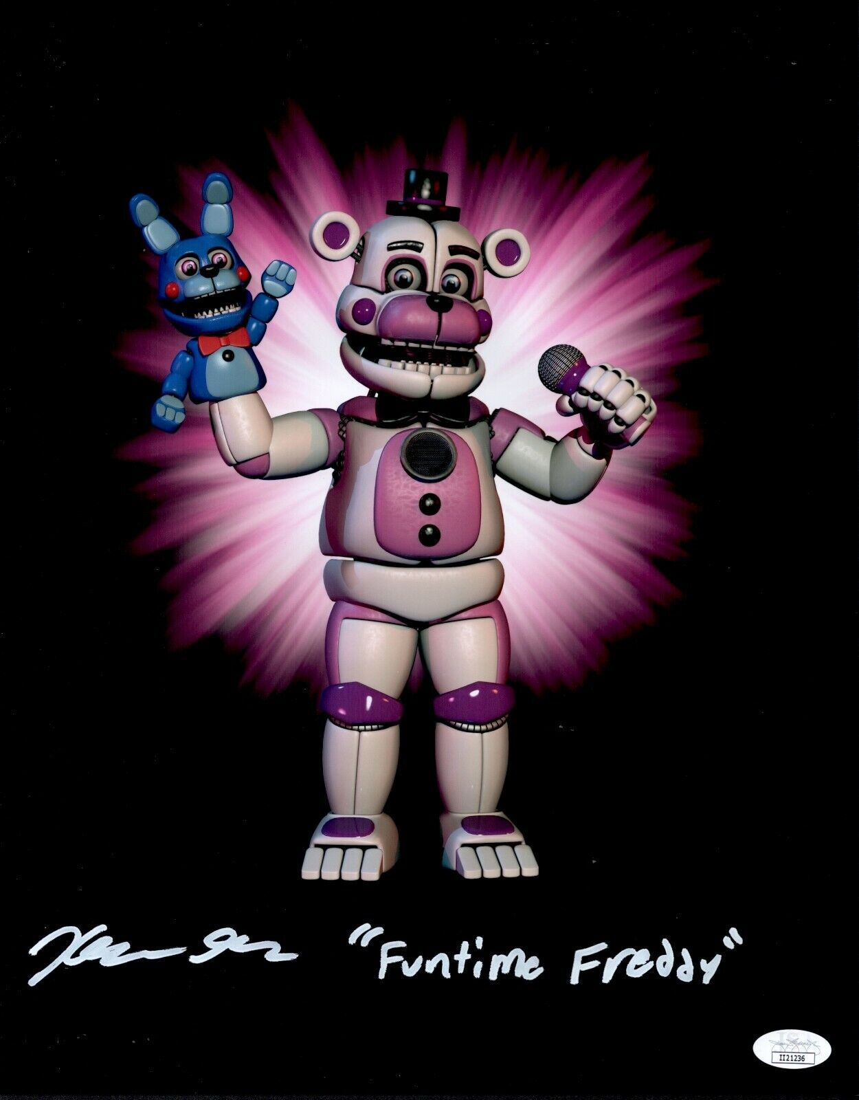 KELLEN GOFF Signed FUNTIME FREDDY 11x14 Photo Poster painting Five Nights Autograph JSA COA Cert