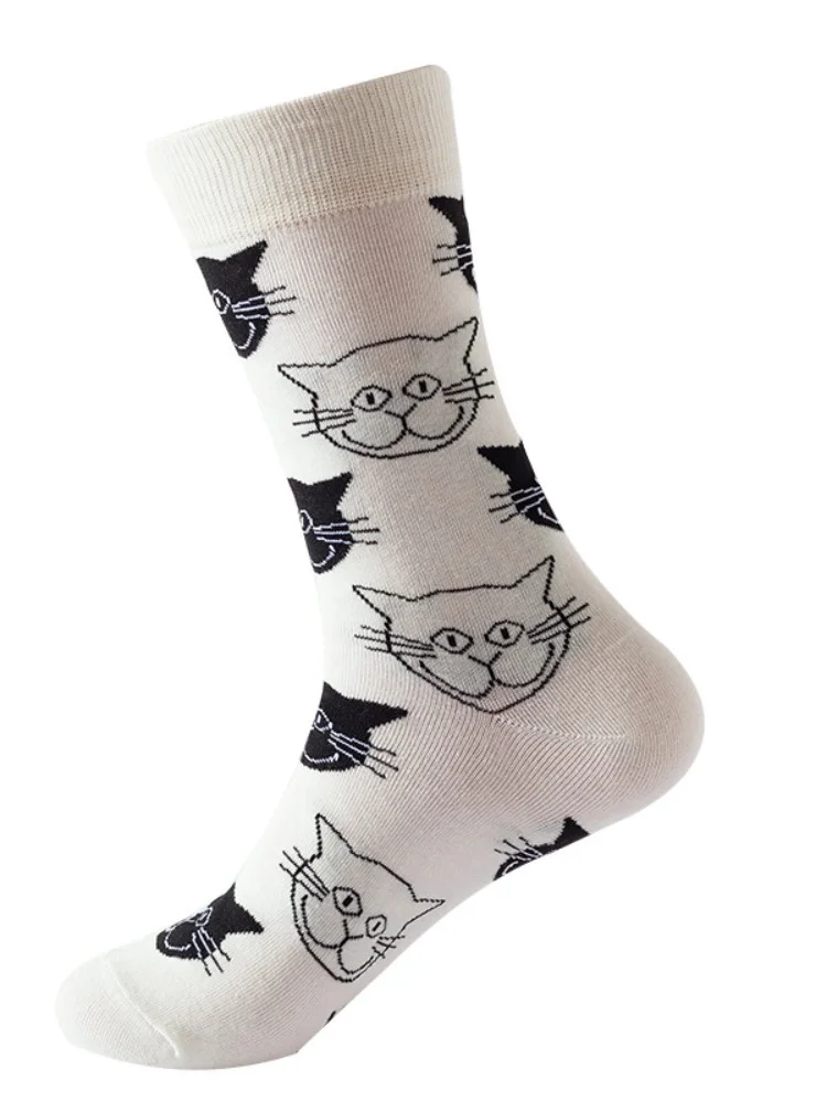 Comstylish Cute Cartoon Cats Pattern Mid-calf Socks