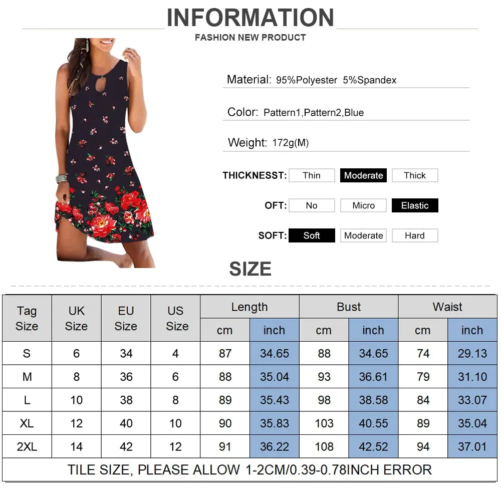 Summer New Women Halter Mini Dress Sexy Sleeveless Beach Dress Ladies Cross O Neck Sundress Vacation Floral Print Clothes D30