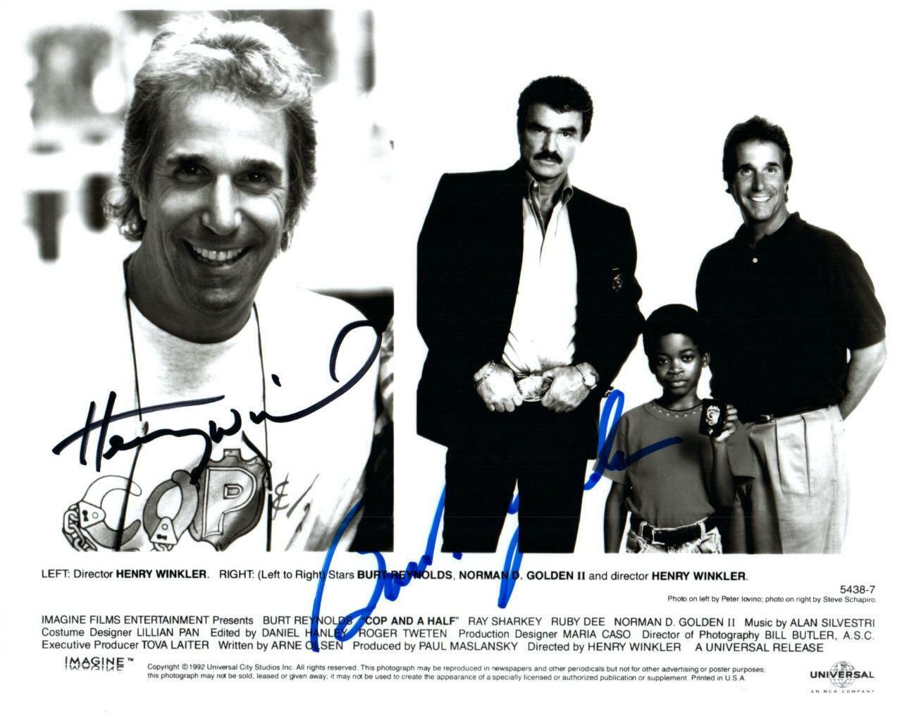 Burt Reynolds Henry Winkler Signed 8x10 Picture Autographed Photo Poster painting with COA