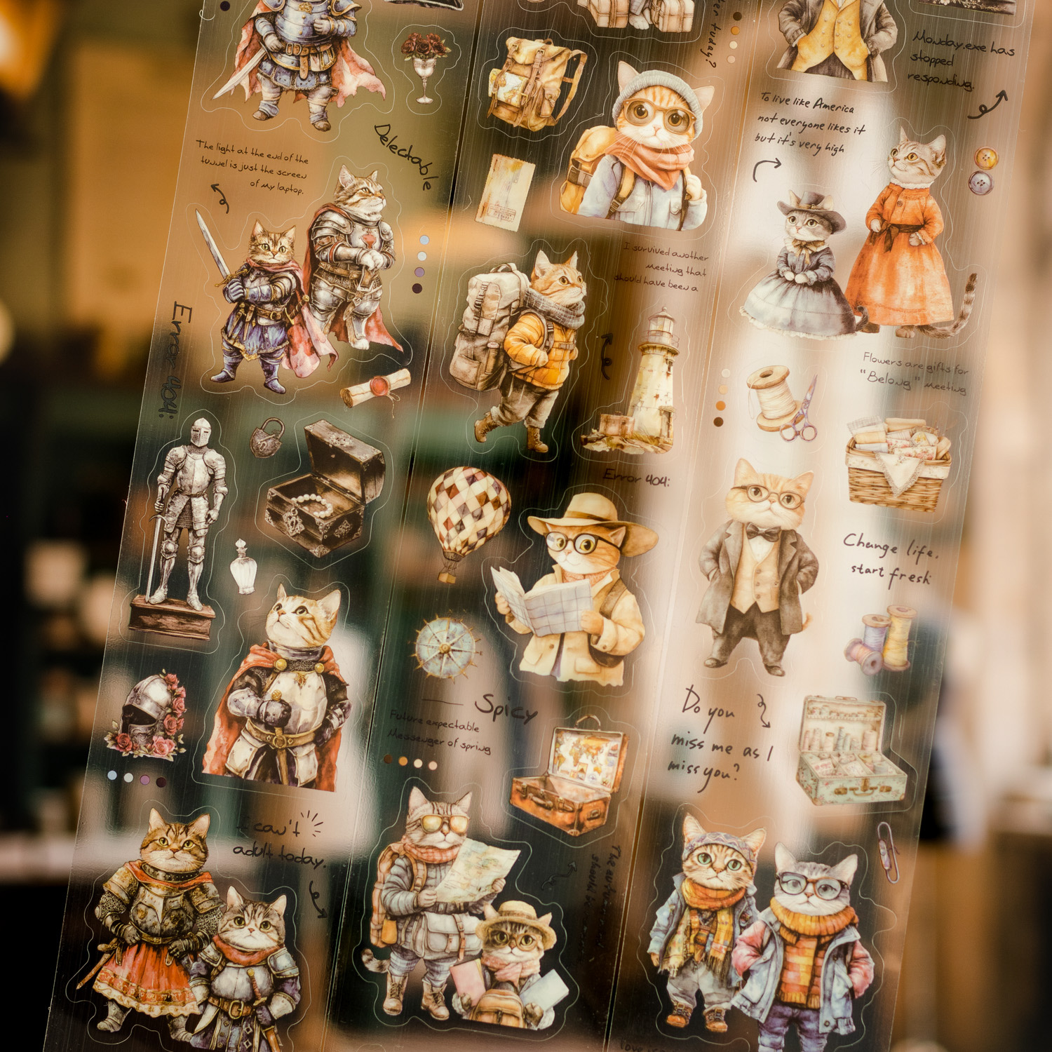 PET 테이프 - 65mm*200cm 톰의 끊임없이 변화하는 삶 시리즈 빈티지 고양이