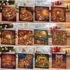 12pcs Autumn Harvest Diamond Art Greeting Cards DIY 12 Pack with Envelopes
