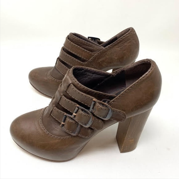 Custom Made Brown Buckle Vintage Ankle Booties |FSJ Shoes