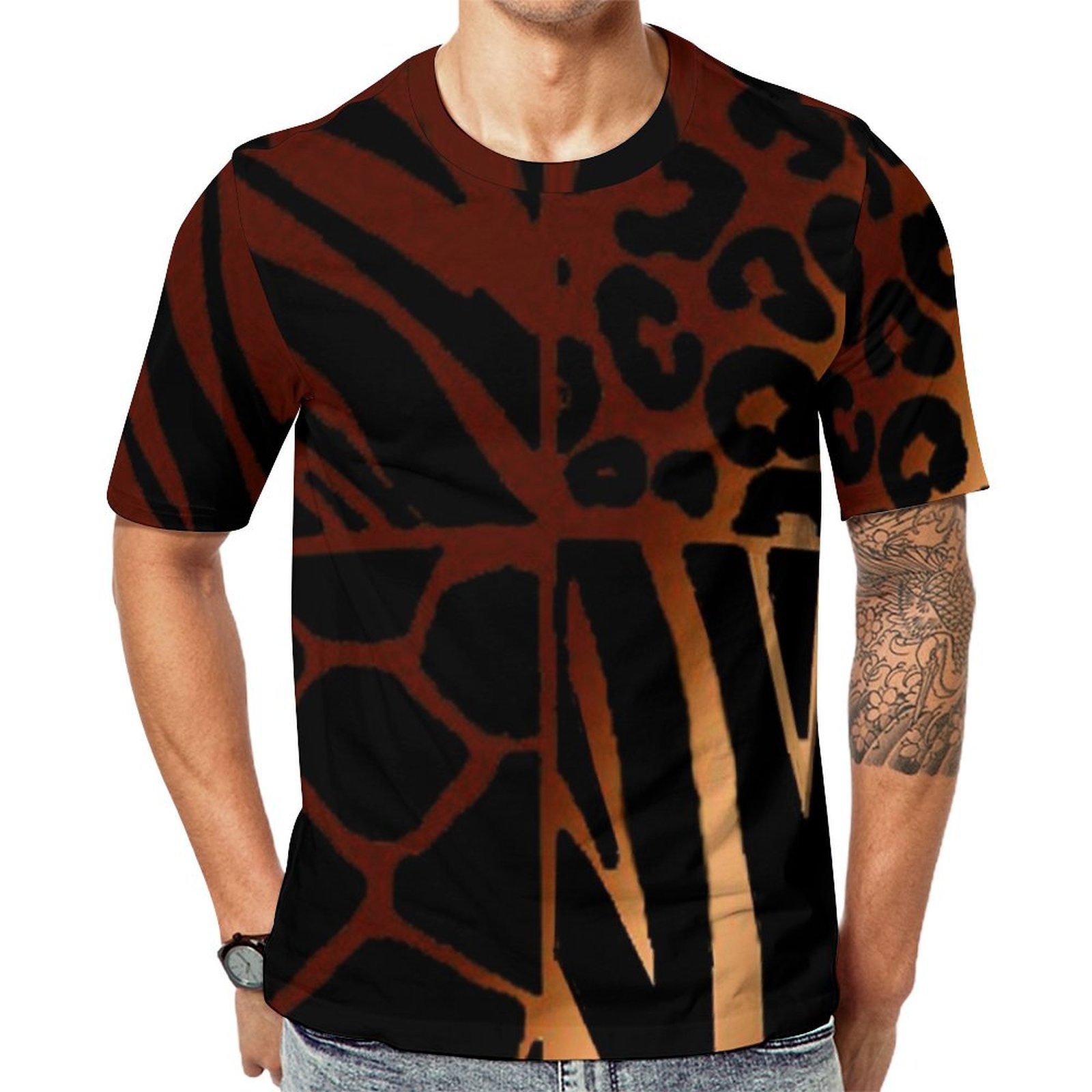 Leopard Zebra Giraffe Tiger African Print Short Sleeve Print Unisex Tshirt Summer Casual Tees for Men and Women Coolcoshirts