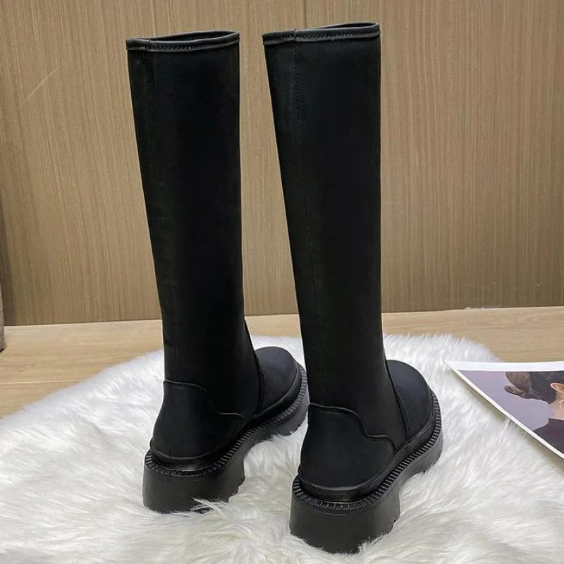 2022 INS Luxury Women Black Long Boots Winter Knee High Designer Patent Leather Plus Size Shoes Ytmtloy Botines De Mujer Sexy