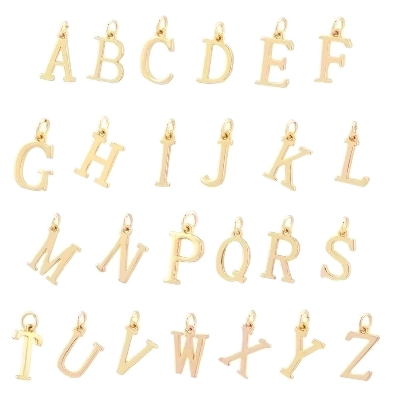 Minimalist Letter Copper Plating 18k Gold Plated Charms