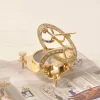 Pure Copper Brass Sundial Compass Retro Outdoor Portable Mini Compass