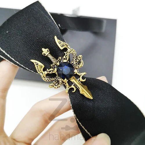 New Small Tie Men's and Women's Professional Dress Shirt Bow Tie Adult Children Accessories Luxury Rhinestone Bowtie 22CM / 28CM