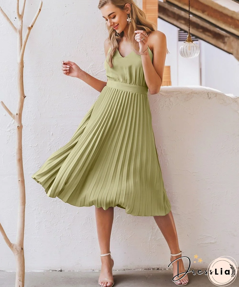 V-neck holiday pleated print summer dress women Spaghetti straps floral sexy beach sundress Sexy casual female vestidos