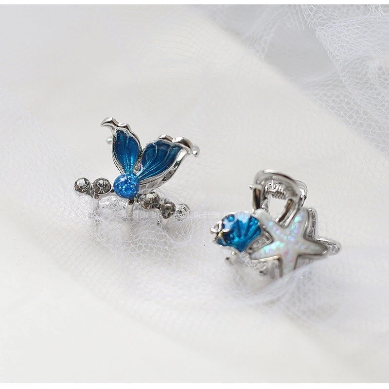 Women's Minimalist Classic Style Starfish Alloy Inlay Rhinestones Hair Claws