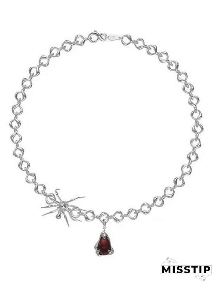 Spider Drop Pendant Chain Necklace