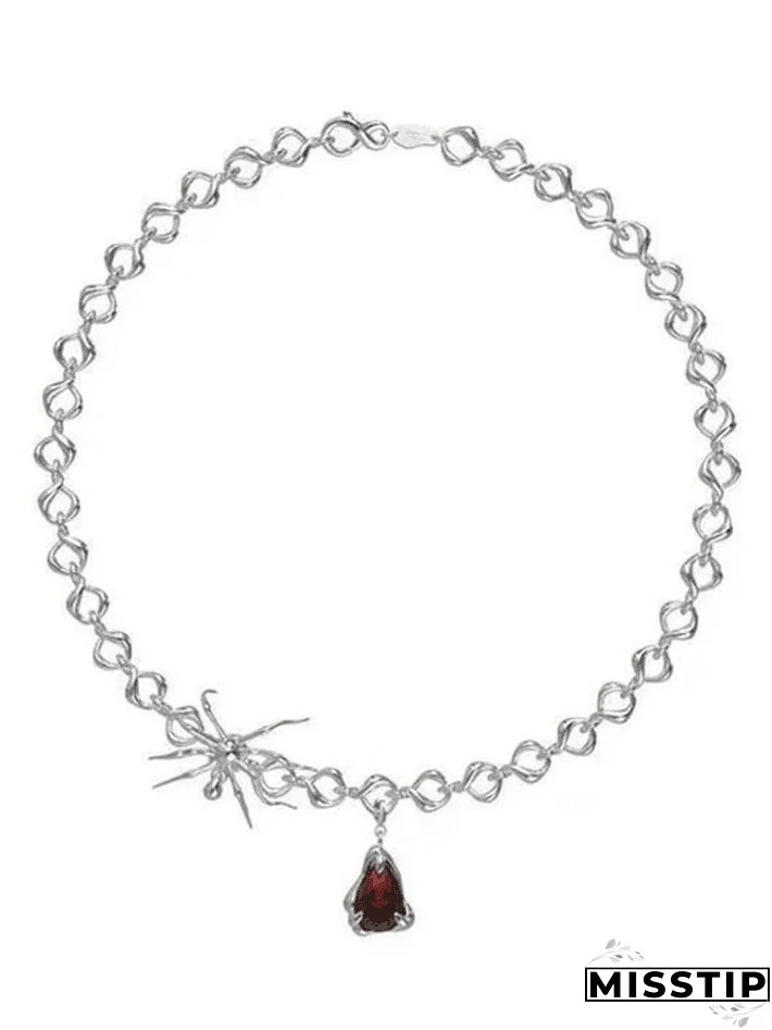 Spider Drop Pendant Chain Necklace